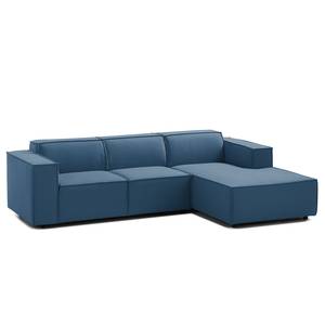 Ecksofa KINX mit Longchair Webstoff - Webstoff Osta: Dunkelblau - Breite: 260 cm - Longchair davorstehend rechts - Keine Funktion