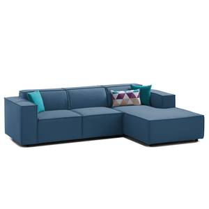 Ecksofa KINX mit Longchair Webstoff - Webstoff Osta: Dunkelblau - Breite: 260 cm - Longchair davorstehend rechts - Keine Funktion