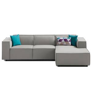 Ecksofa KINX mit Longchair Webstoff - Webstoff Osta: Graubraun - Breite: 260 cm - Longchair davorstehend rechts - Keine Funktion