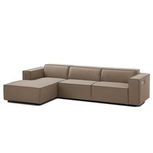 Ecksofa KINX mit Longchair Webstoff Osta: Cappuccino - Breite: 294 cm - Longchair davorstehend links - Sitztiefenverstellung