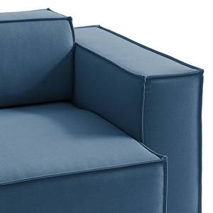 Canapé d’angle KINX méridienne Tissu - Tissu Osta: Bleu foncé - Largeur : 294 cm - Méridienne courte à gauche (vue de face) - Avec réglage de la profondeur d'assise