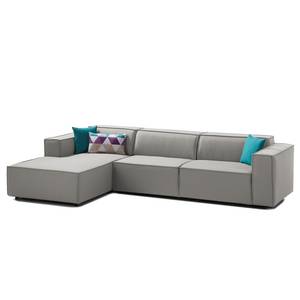 Ecksofa KINX mit Longchair Webstoff - Webstoff Osta: Graubraun - Breite: 294 cm - Longchair davorstehend links - Keine Funktion