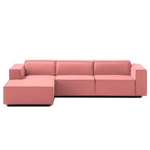 Ecksofa KINX mit Longchair Webstoff - Webstoff Osta: Koralle - Breite: 294 cm - Longchair davorstehend links - Keine Funktion