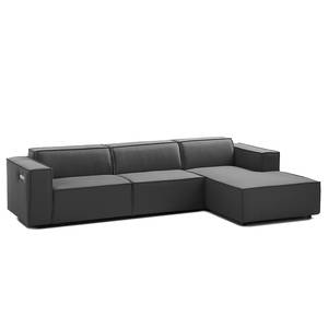 Ecksofa KINX mit Longchair Webstoff Osta: Anthrazit - Breite: 294 cm - Longchair davorstehend rechts - Sitztiefenverstellung