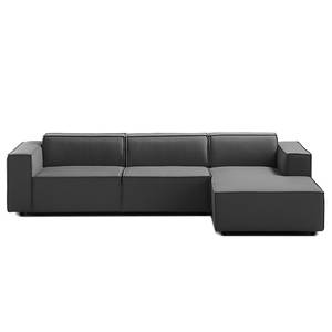 Ecksofa KINX mit Longchair Webstoff Osta: Anthrazit - Breite: 294 cm - Longchair davorstehend rechts - Sitztiefenverstellung