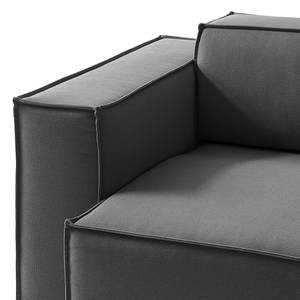 Ecksofa KINX mit Longchair Webstoff Osta: Anthrazit - Breite: 294 cm - Longchair davorstehend rechts - Sitztiefenverstellung