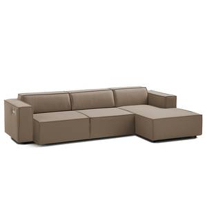 Ecksofa KINX mit Longchair Webstoff Osta: Cappuccino - Breite: 294 cm - Longchair davorstehend rechts - Sitztiefenverstellung