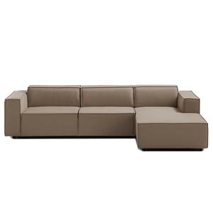 Ecksofa KINX mit Longchair Webstoff Osta: Cappuccino - Breite: 294 cm - Longchair davorstehend rechts - Sitztiefenverstellung