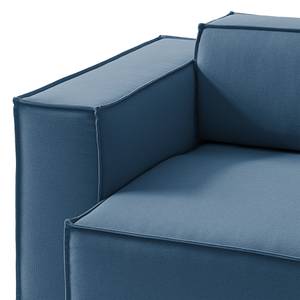 Canapé d’angle KINX méridienne Tissu - Tissu Osta: Bleu foncé - Largeur : 294 cm - Méridienne courte à droite (vue de face) - Avec réglage de la profondeur d'assise
