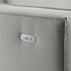 Canapé d’angle KINX méridienne Tissu - Tissu Osta: Marron gris - Largeur : 294 cm - Méridienne courte à droite (vue de face) - Avec réglage de la profondeur d'assise