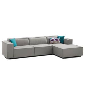 Ecksofa KINX mit Longchair Webstoff - Webstoff Osta: Graubraun - Breite: 294 cm - Longchair davorstehend rechts - Keine Funktion