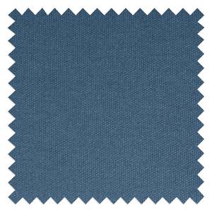 Canapé d’angle KINX ottomane Tissu - Tissu Osta: Bleu foncé - Méridienne longue à droite (vue de face) - Avec réglage de la profondeur d'assise