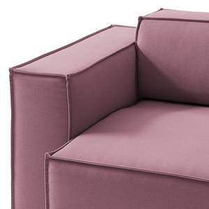 Canapé d’angle KINX ottomane Tissu - Tissu Osta: Lila - Méridienne longue à gauche (vue de face) - Avec réglage de la profondeur d'assise