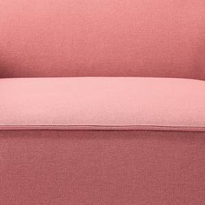 Canapé d’angle KINX ottomane Tissu - Tissu Osta: Corail - Méridienne longue à droite (vue de face) - Avec réglage de la profondeur d'assise