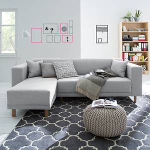 Ecksofa KiYDOO relax Webstoff Silber - Longchair davorstehend links