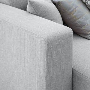 Ecksofa KiYDOO relax Webstoff Silber - Longchair davorstehend links