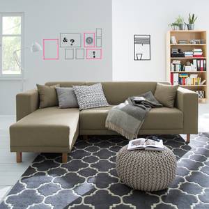 Hoekbank KiYDOO relax geweven stof - Taupe - Longchair vooraanzicht links