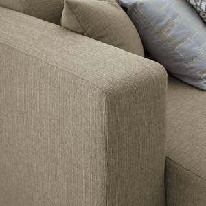 Ecksofa KiYDOO relax Webstoff Taupe - Longchair davorstehend links