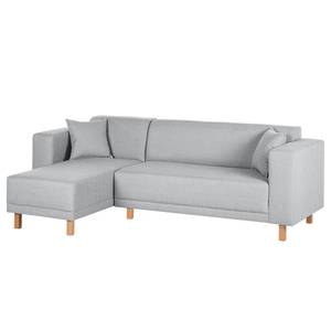 Ecksofa KiYDOO relax Webstoff Silber - Longchair davorstehend links