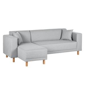 Ecksofa KiYDOO relax Webstoff Silber - Longchair davorstehend links