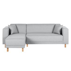 Ecksofa KiYDOO relax Webstoff Silber - Longchair davorstehend links