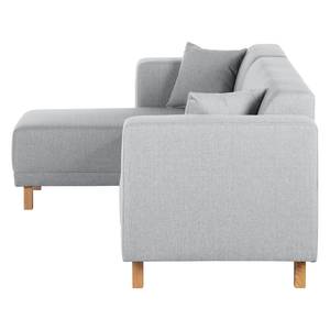 Ecksofa KiYDOO relax Webstoff Silber - Longchair davorstehend links