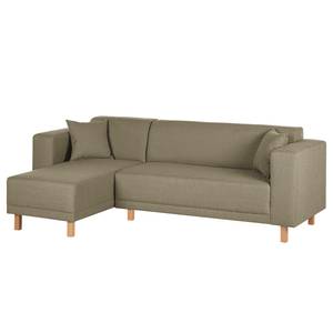 Hoekbank KiYDOO relax geweven stof - Taupe - Longchair vooraanzicht links