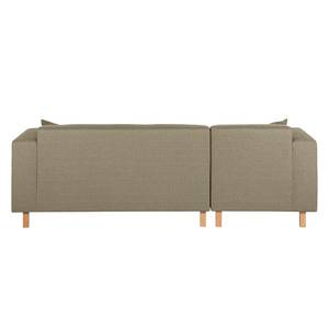 Hoekbank KiYDOO relax geweven stof - Taupe - Longchair vooraanzicht links