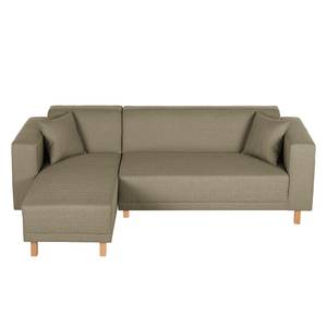 Hoekbank KiYDOO relax geweven stof - Taupe - Longchair vooraanzicht links