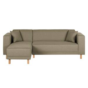 Hoekbank KiYDOO relax geweven stof - Taupe - Longchair vooraanzicht links