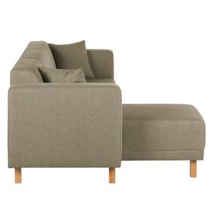 Ecksofa KiYDOO relax Webstoff Taupe - Longchair davorstehend links