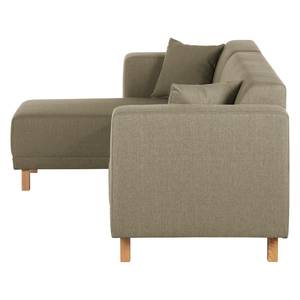 Ecksofa KiYDOO relax Webstoff Taupe - Longchair davorstehend links