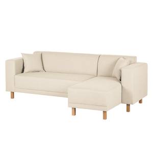 Ecksofa KiYDOO relax Webstoff Creme - Longchair davorstehend rechts