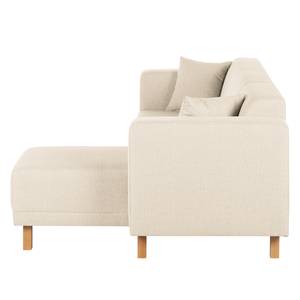 Ecksofa KiYDOO relax Webstoff Creme - Longchair davorstehend rechts