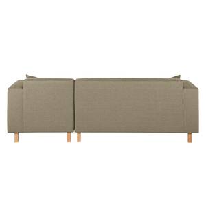 Ecksofa KiYDOO relax Webstoff Taupe - Longchair davorstehend rechts