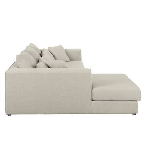 Ecksofa Lakota Webstoff Ecru - Longchair davorstehend links