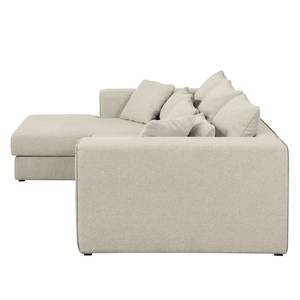 Ecksofa Lakota Webstoff Ecru - Longchair davorstehend links