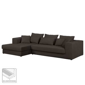 Ecksofa Lakota Webstoff Kokosnuss Braun - Longchair davorstehend links