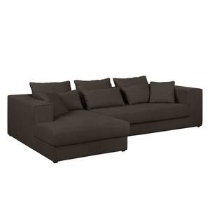 Ecksofa Lakota Webstoff Kokosnuss Braun - Longchair davorstehend links