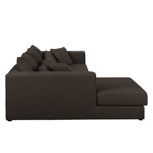 Ecksofa Lakota Webstoff Kokosnuss Braun - Longchair davorstehend links