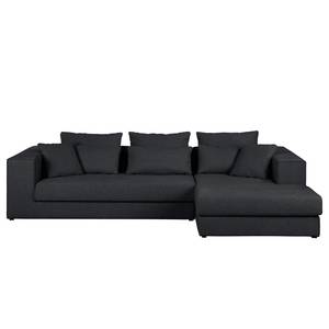 Ecksofa Lakota Webstoff Anthrazit - Longchair davorstehend rechts