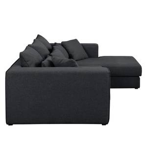 Ecksofa Lakota Webstoff Anthrazit - Longchair davorstehend rechts