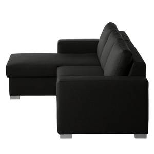 Ecksofa Latina (mit Schlaffunktion) Long Schwarz - Textil - 233 x 90 x 160 cm