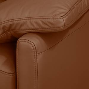 Canapé d'angle Laureto I Cuir véritable - Brun - Méridienne courte à gauche (vue de face)