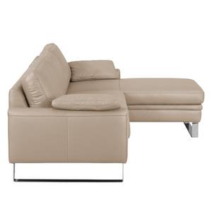 Ecksofa Laureto I Echtleder Cappuccino - Longchair davorstehend rechts