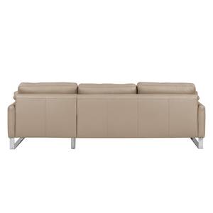 Ecksofa Laureto I Echtleder Cappuccino - Longchair davorstehend rechts