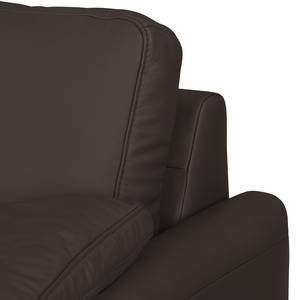 Ecksofa Laureto II Echtleder Dunkelbraun - Longchair davorstehend links