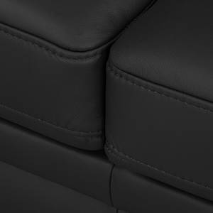 Ecksofa Laureto II Echtleder Schwarz - Longchair davorstehend rechts