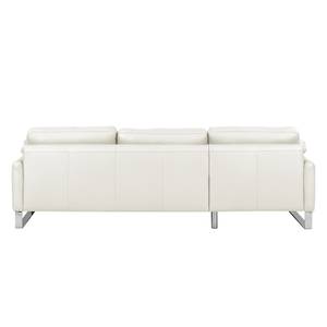 Ecksofa Laureto II Echtleder Weiß - Longchair davorstehend links