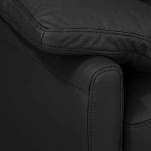 Ecksofa Laureto II Echtleder Schwarz - Longchair davorstehend rechts